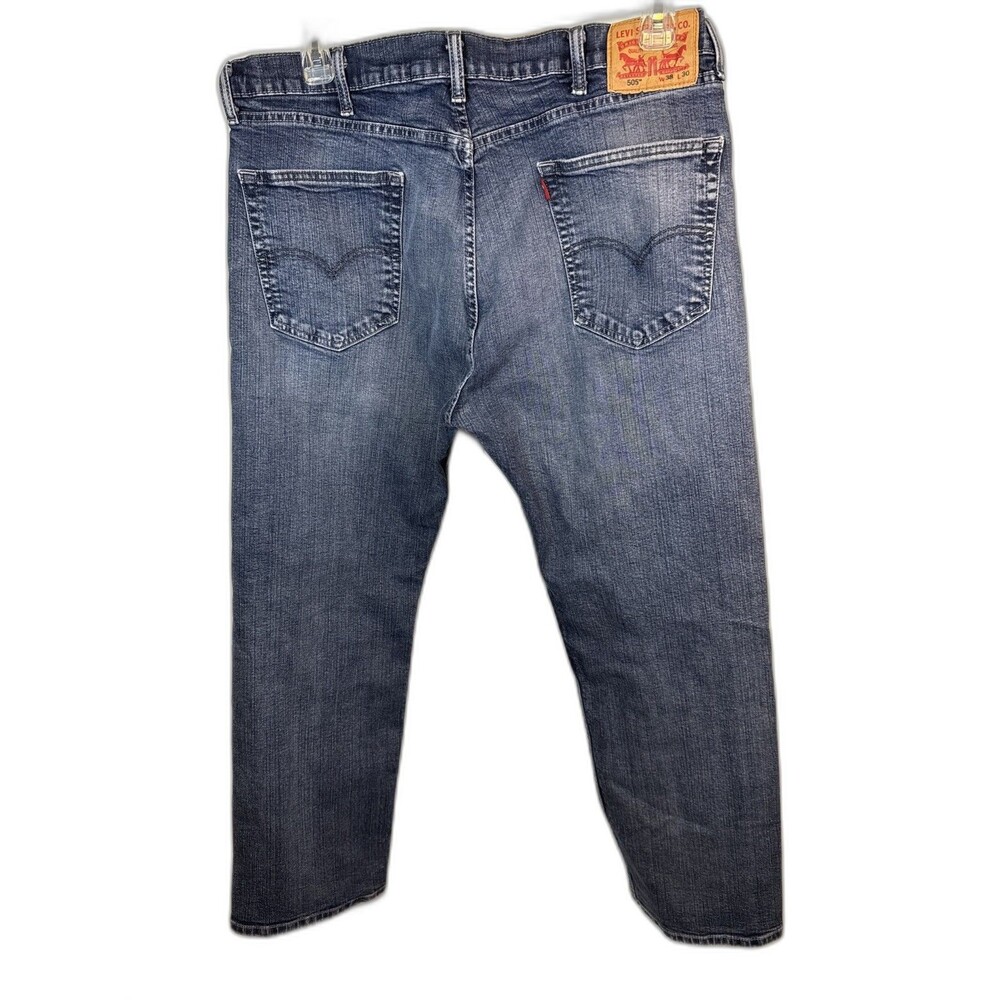Levi 505 Jeans Mens Regular Fit 38 x 30 Med Wash Classic Stretch Denim Pants